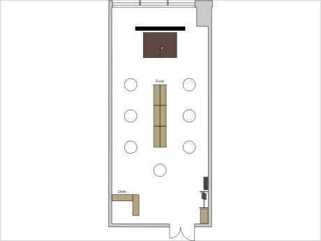 立食形式のレイアウト