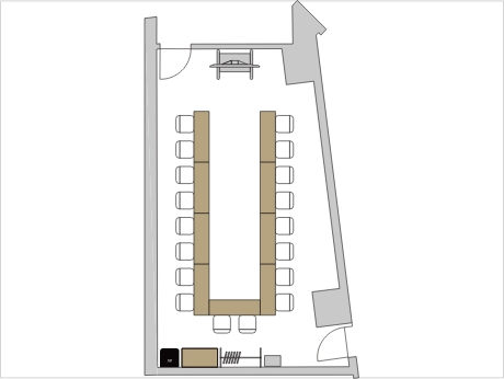 コの字のレイアウト