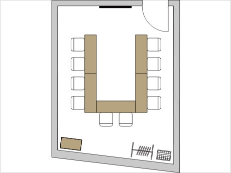 コの字形式のレイアウト