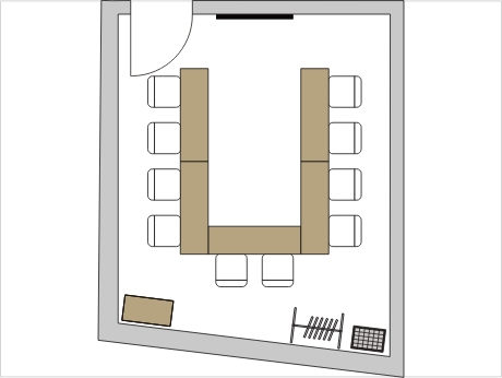 コの字形式のレイアウト