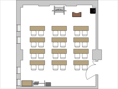 スクール形式のレイアウト