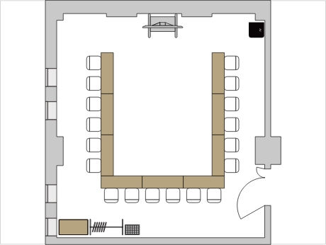 コの字形式のレイアウト