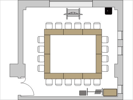 ロの字形式のレイアウト