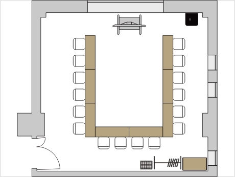 コの字形式のレイアウト